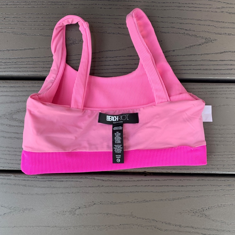 Beach Riot Girls Little Mackenzie Heidi Set Peak Pink Colorblock - Picture 5 of 12